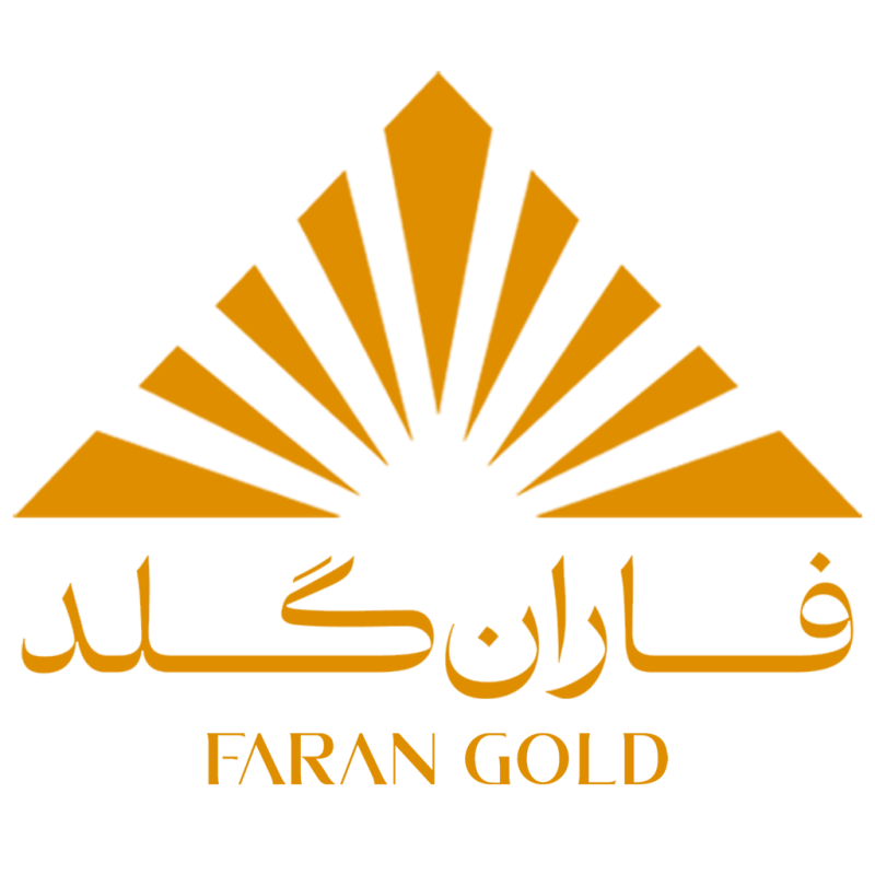 لوگو استاندارد فاران گلد به فارسی اصلی و انگلیسی به رنگ طلایی کامل برای تصویر لوگو و متن سایز ۱۰۲۴