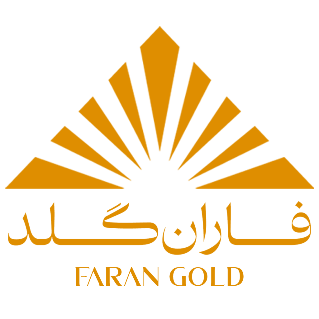 لوگو استاندارد فاران گلد به فارسی اصلی و انگلیسی به رنگ طلایی کامل برای تصویر لوگو و متن سایز ۱۰۲۴